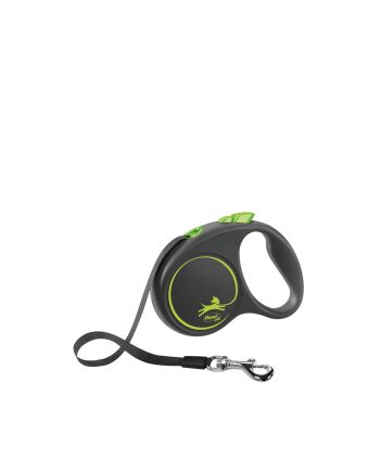 AKSESOAR POVODAC ZA PSA FLEXI BLACK DIZAJN TAPE S GREEN Trixie