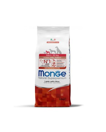 MGM DOG MONOPROTEIN MINI PUPPY&JUNIOR JAGNJETINA/PIRINAČ 7.5KG Monge