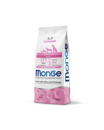 MGM DOG ALL BREEDS MONOROTEIN ADULT SVINJETINA/PIRINAČ/KROMPIR 12KG Monge