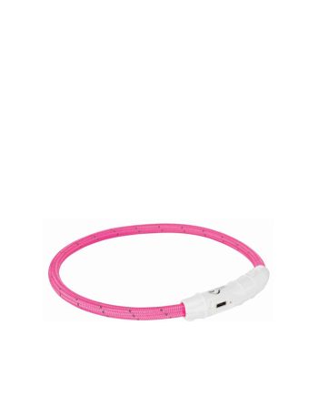 OGRLICA ZA PSA SVETLEĆA USBL XS 35CM/7MM PINK Trixie