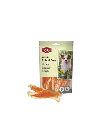 POSLASTICA ZA PSA ZEČIJE UŠI PUNJENE PILETINOM PREMIO 80G Trixie