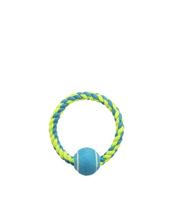 IGRAČKA POLIESTER KANAP SA TENISKOM LOPTOM BLUE Trixie