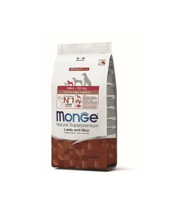 MGM DOG MONOPROTEIN MINI PUPPY&JUNIOR JAGNJETINA/PIRINAČ 2.5KG Monge