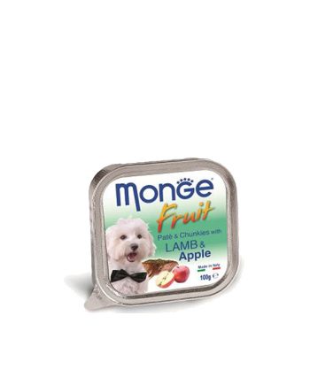 PAŠTETA MGM DOG FRUIT ADULT JAGNJETINA/JABUKA 100G Monge