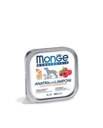 PAŠTETA MGM MONOPROTEIN ADULT PAČETINA SA MALINOM VOĆEM 150G Monge