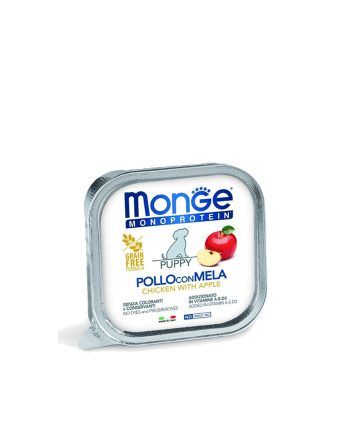PAŠTETA MGM MONOPROTEIN PUPPY&JUNIOR PILETINA SA JABUKOM VOĆEM 150G Monge