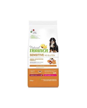 NT SUVA HRANA ZA PSE SENSITIVE NO GLUTEN MEDIUM/MAXI PUPPY&JUNIOR 3KG LOSOS Natural Trainer