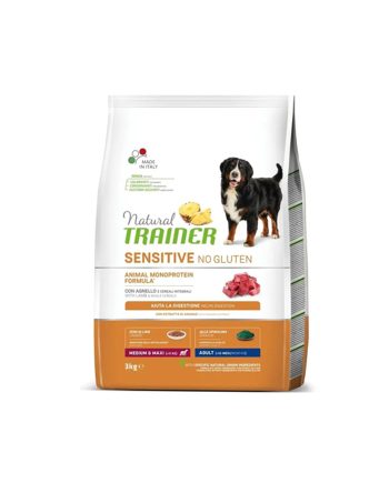 NT SUVA HRANA ZA PSE SENSITIVE NO GLUTEN MEDIUM/MAXI ADULT 3KG JAGNJETINA Natural Trainer