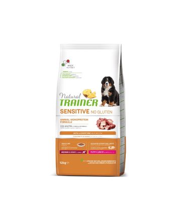 NT SUVA HRANA ZA PSE SENSITIVE NO GLUTEN MEDIUM/MAXI PUPPY&JUNIOR 12KG PAČETINA Natural Trainer
