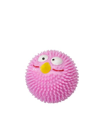 IGRAČKA GUMENA LOPTA LUCKY BIRD WITH STRAWBERRY FLAVOUR S PINK Duvoplus
