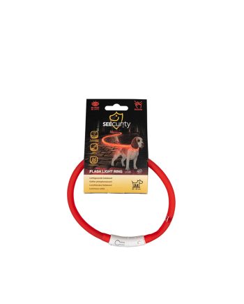OGRLICA FLASH LIGHT RING USB NYLON XS RED Duvoplus