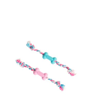 IGRAČKA KANAP KNOTTED COTTON PUPPY TPR BONE MC Duvoplus