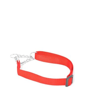OGRLICA ZA PSA DAVILICA NYLON SEMI CHOKE COLLAR S M RED Duvoplus