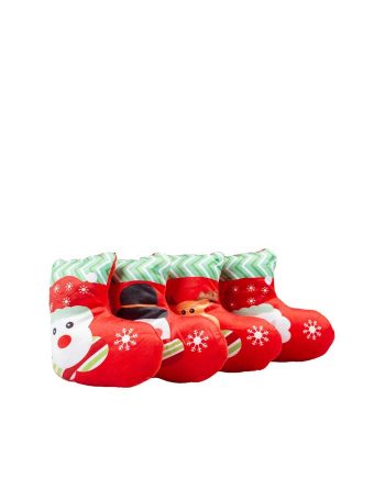IGRAČKA PLIŠANA ZVUČNA ČARAPA XMASS PLUSH SOCK RED Duvoplus