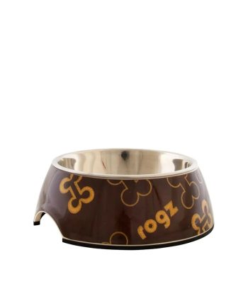 ČINIJA BUBBLE DOG BONES BOWLZ MEDIUM BROWN Rogz
