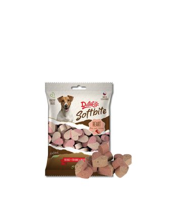 POSLASTICA ZA PSA SOFTBITE DOG HEART WITH HAM AND CALCIUM 150G Dafiko